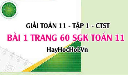 Giải bài 1 trang 60 Toán 11 tập 1 SGK Chân trời sáng tạo